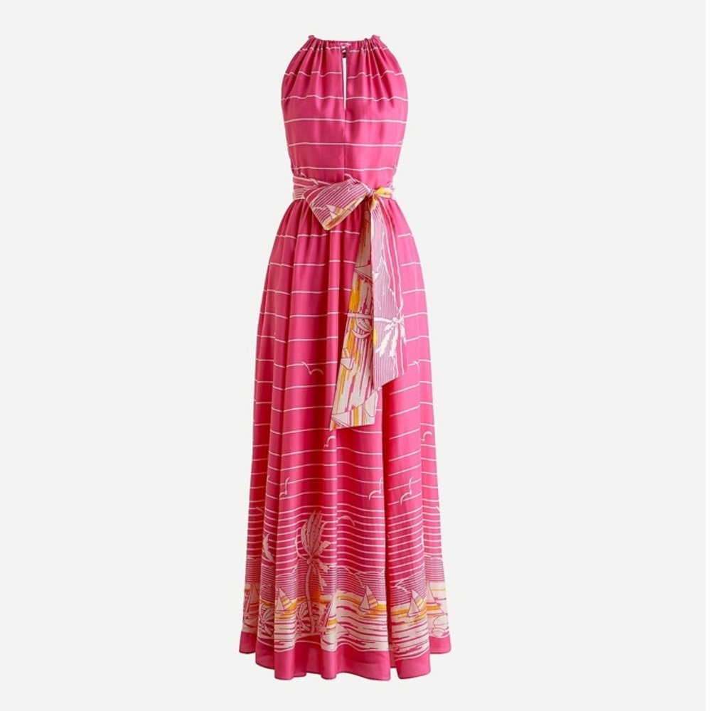 L👀KING for this J. CREW “Palm Stripes” Silk Maxi Dress***SHARING IS CARING***